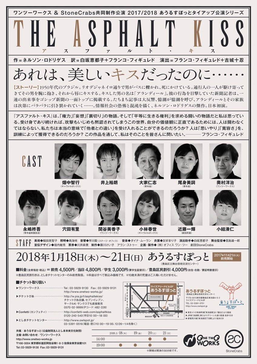 『アスファルト・キス』公式フライヤー(裏)/ワンツーワークス/StoneCrabs